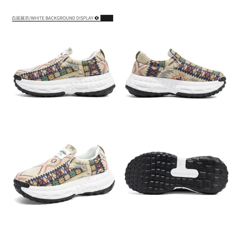 FBA Bohemia Print Canvas Sneakers | Breathable Anti-Slip Casual Shoes