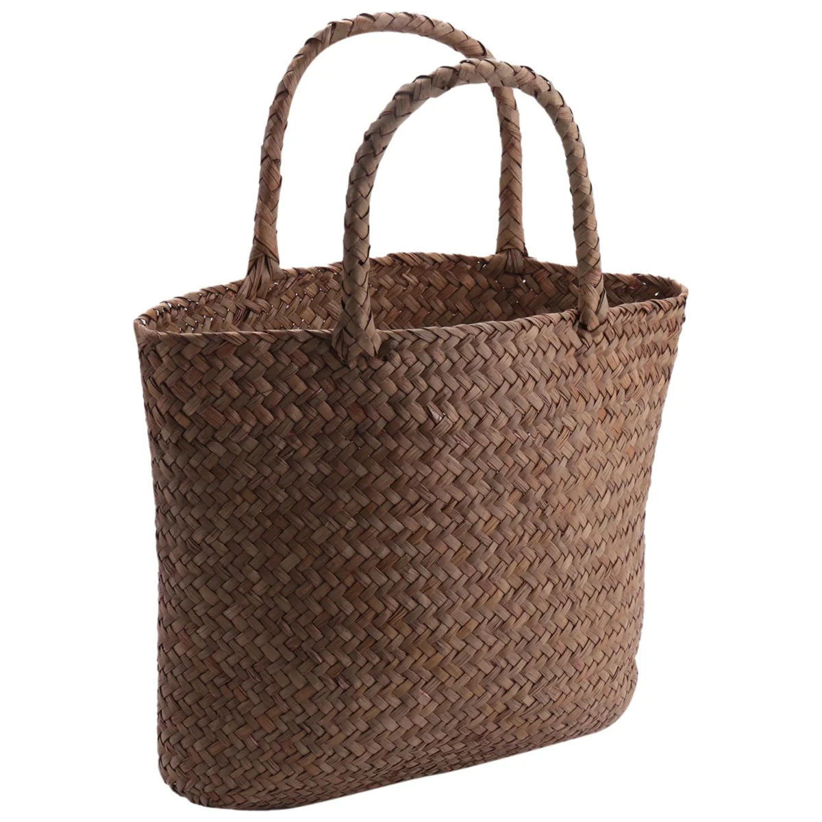 Casual Handmade Mini Woven Rattan Straw Tote Bag – Natural Wicker Braided Handbag for Women