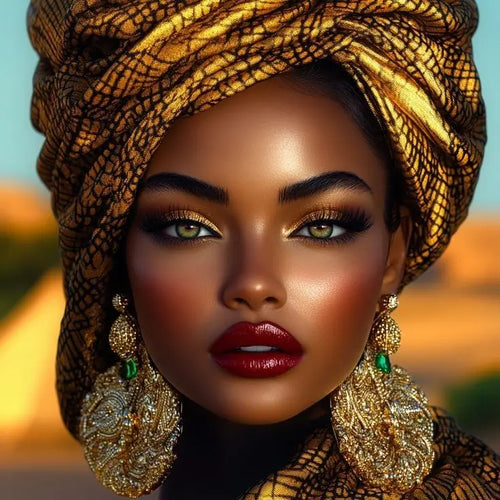 African Woman Diamond Painting Kit | DIY Full Drill Mosaic Embroidery Portrait