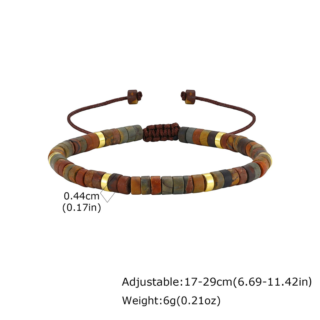 FBA Natural Blue Beaded Boho Bracelet for Men | Handmade Jewelry