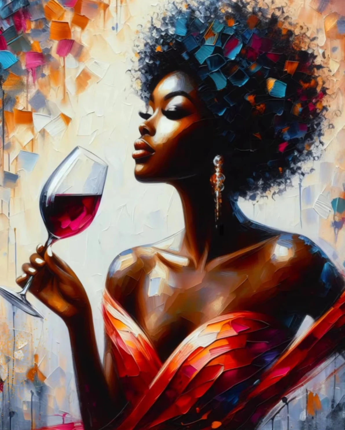 Black Woman Relaxing Canvas Print | Cool Girl Reading Book Afro Wall Art