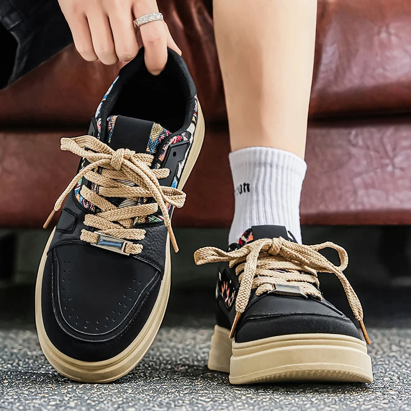 FBA Men's Low Top Breathable Board Shoes | Casual Thick Soled Sneakers