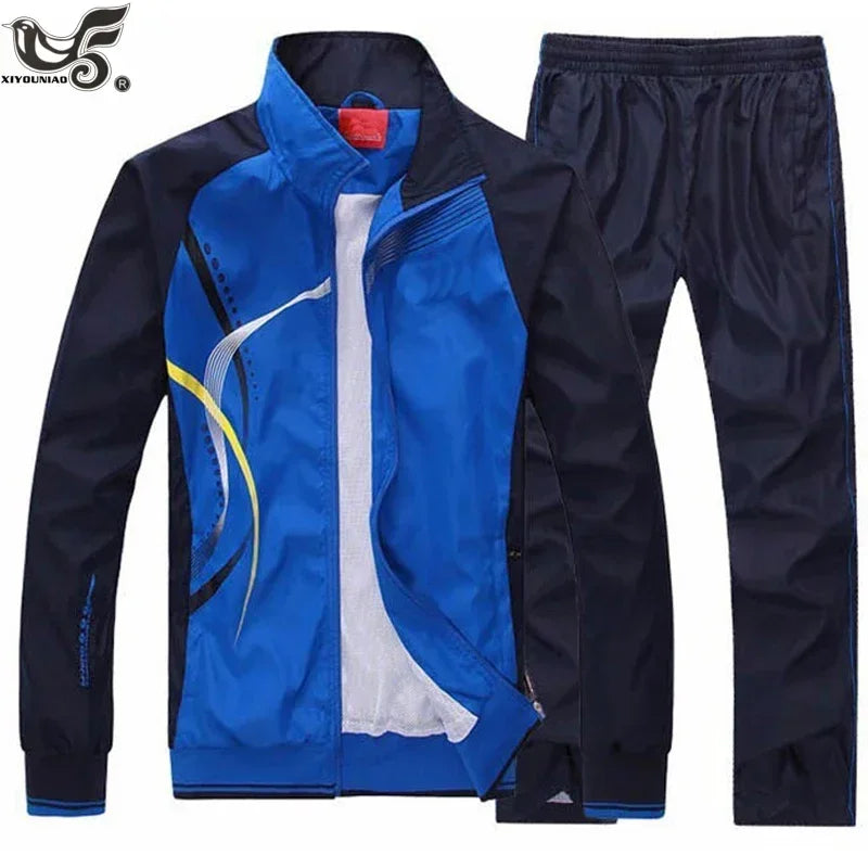 Men's 2-Piece Printed Tracksuit Set – Zip-Up Jacket & Sweatpants | Jogging Sportswear | FBA Vibes