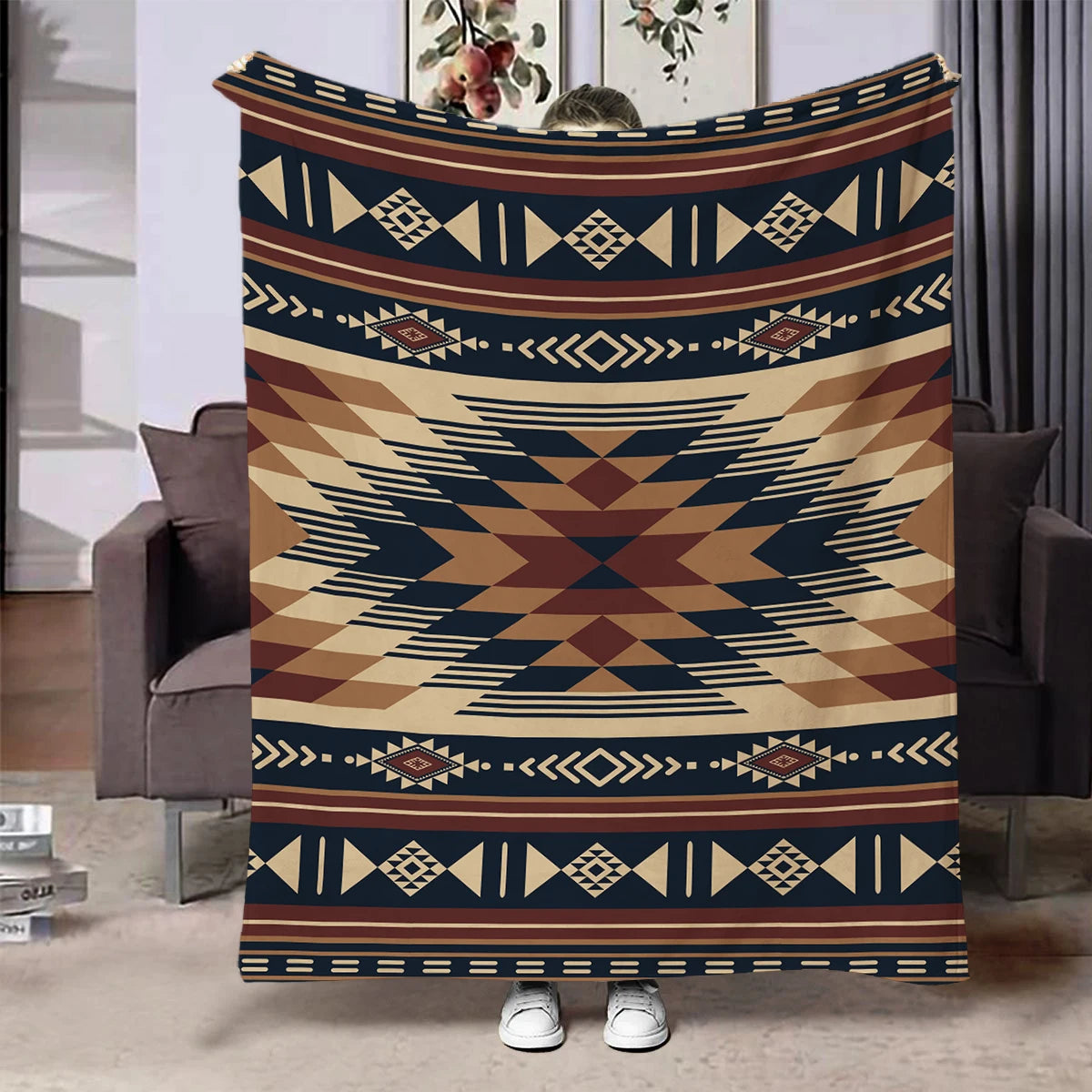 Ethnic Pattern Flannel Throw Blanket – 7 Prints | FBA Vibes