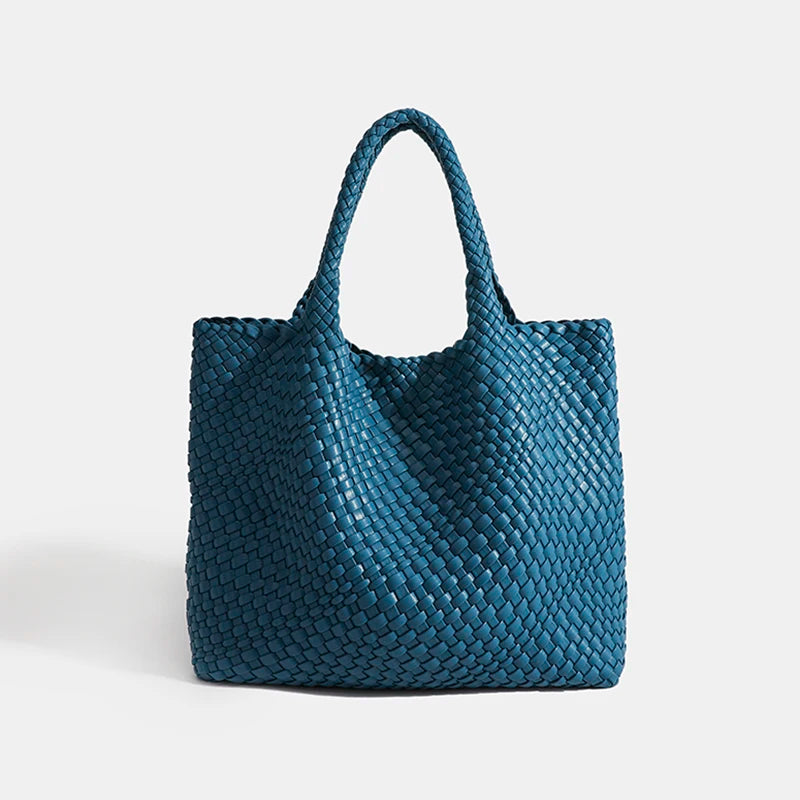 PU Woven Hobo Tote Bag with Coin Purse for Women – Soft Foldable Top-Handle Shoulder Bag