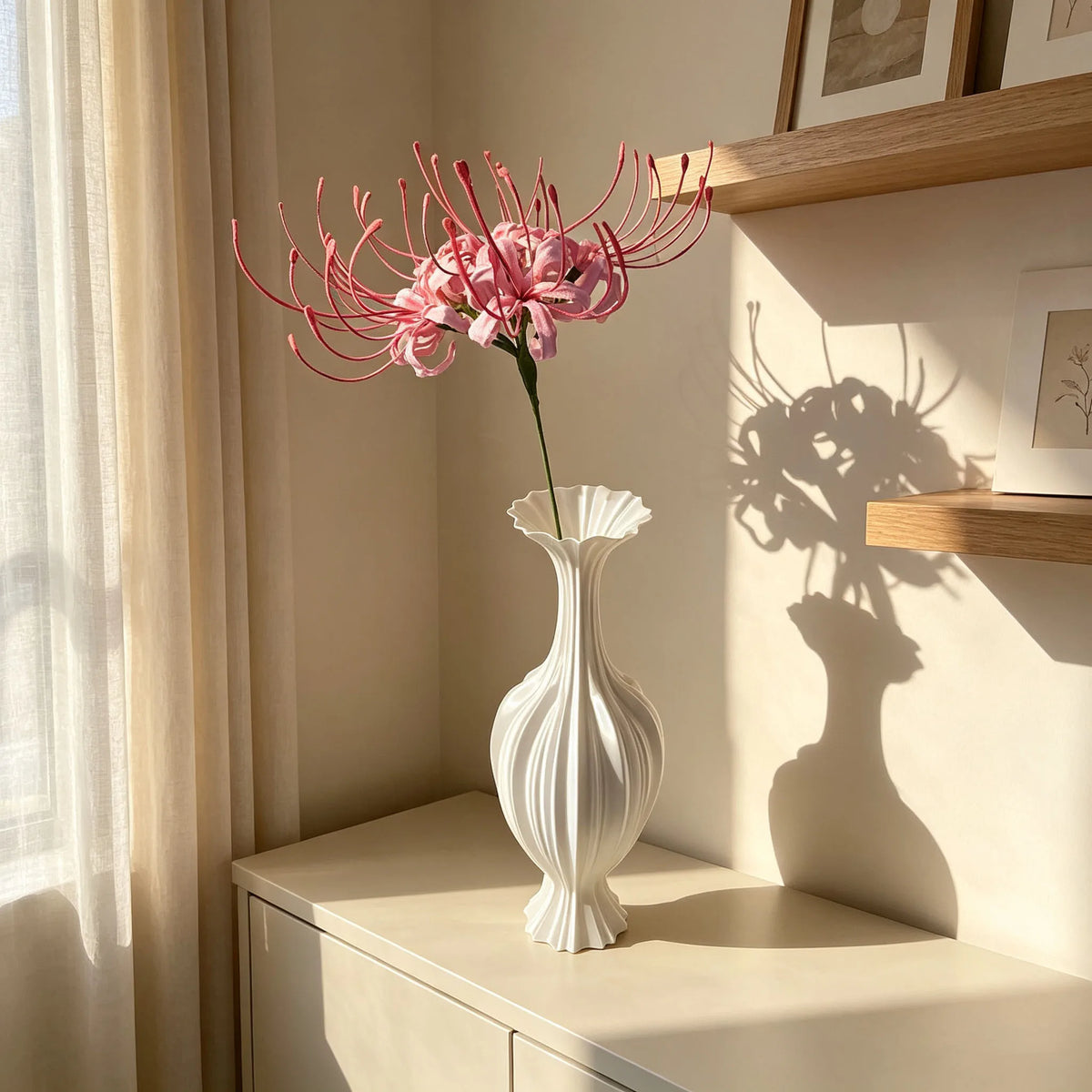 3D Printed Abstract Twisted Vase | Retro Nordic Minimalist Flower Arrangement Decor