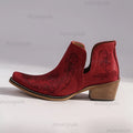 Women's Embroidered Western Cutout Ankle Bootie
