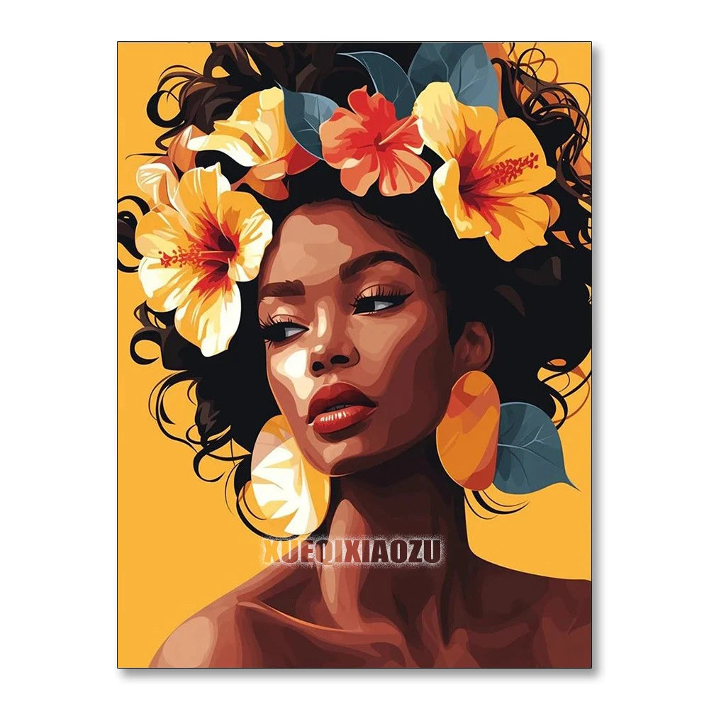 Abstract African Woman Diamond Painting Kit | Full Drill 5D DIY Mosaic Art