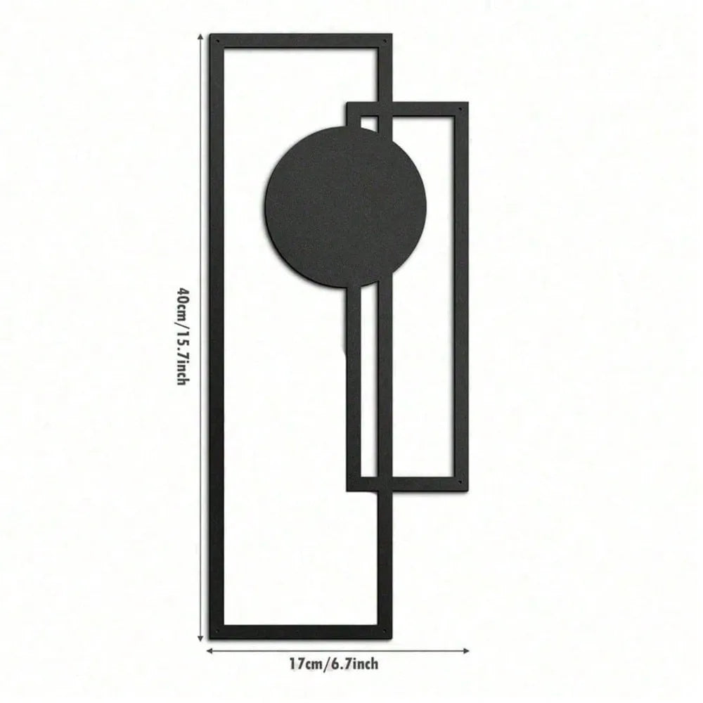 2-Piece Abstract Metal Wall Art | Gothic Line Sculpture Minimalist Black Wall Decor