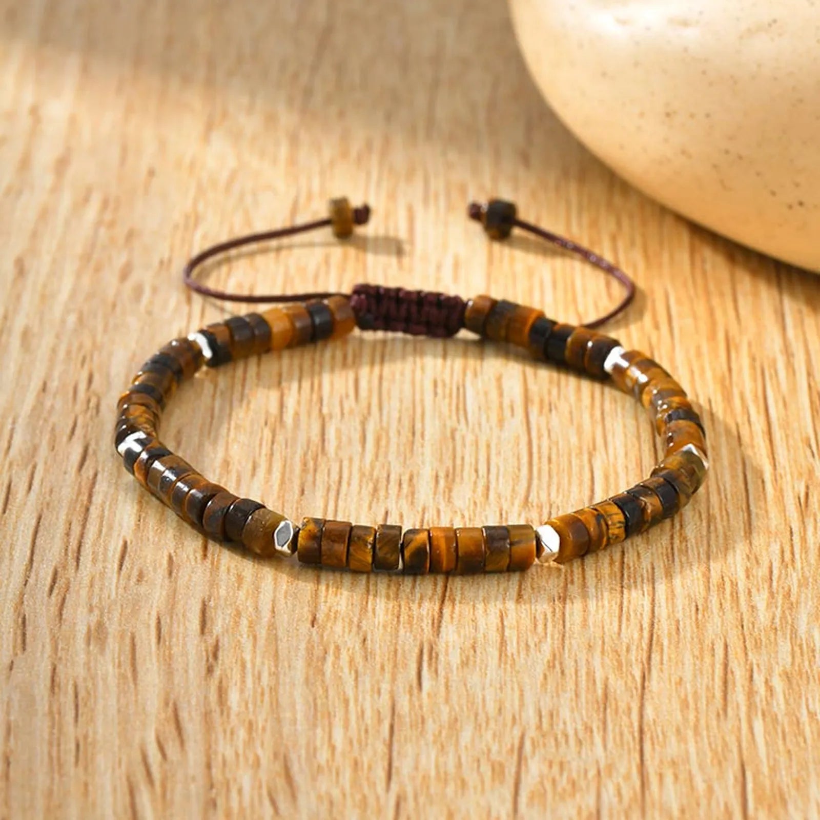 FBA Natural Blue Beaded Boho Bracelet for Men | Handmade Jewelry