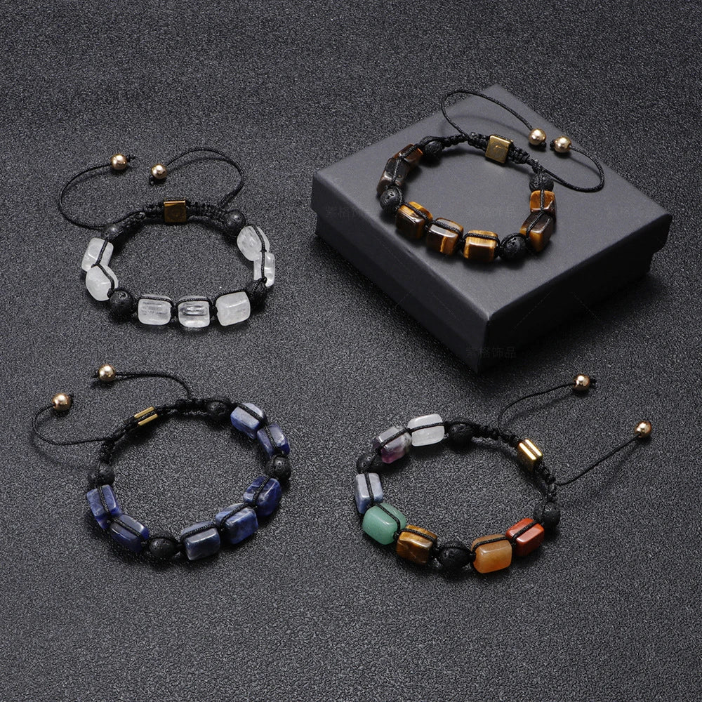 FBA Natural Stone Agate Crystal Healing Bracelet | Meditation Jewelry