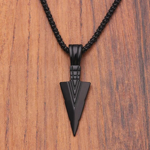 FBA Men's Black Long Arrow Pendant Necklace | Hip Hop Punk Rock Jewelry