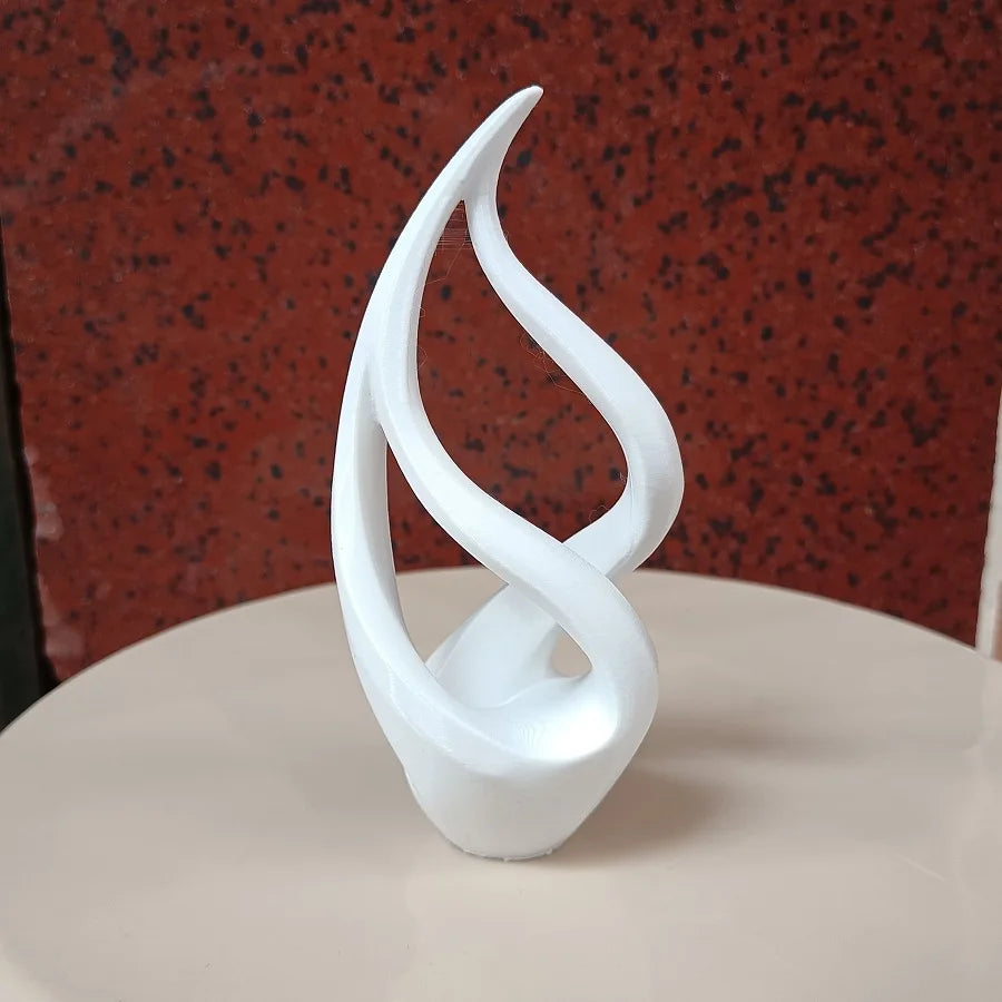 3D Printed Abstract Luxury Sculpture | Modern Plastic Art Decor in Black & White