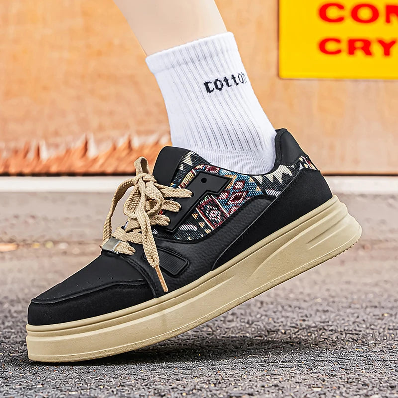 FBA Men's Low Top Breathable Board Shoes | Casual Thick Soled Sneakers