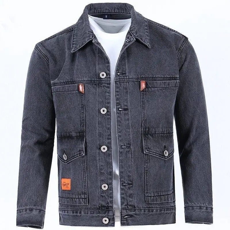 Men's Workwear Denim Jacket – Trendy Loose Fit | 4 Colors | M–5XL | FBA Vibes