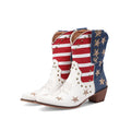 Women's USA Flag Denim Western Ankle Bootie | FBA Vibes