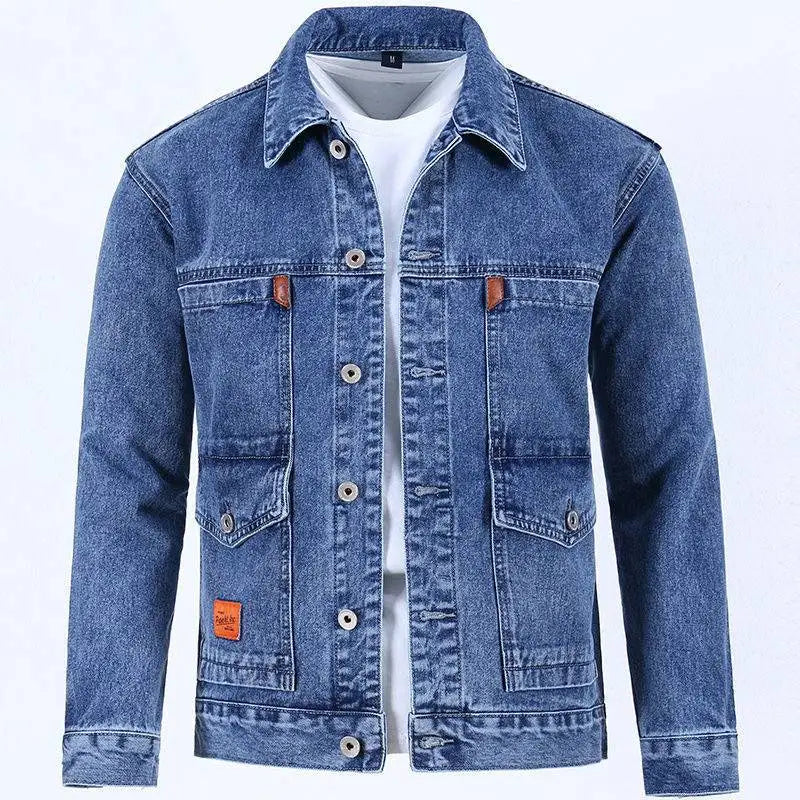 Men's Workwear Denim Jacket – Trendy Loose Fit | 4 Colors | M–5XL | FBA Vibes