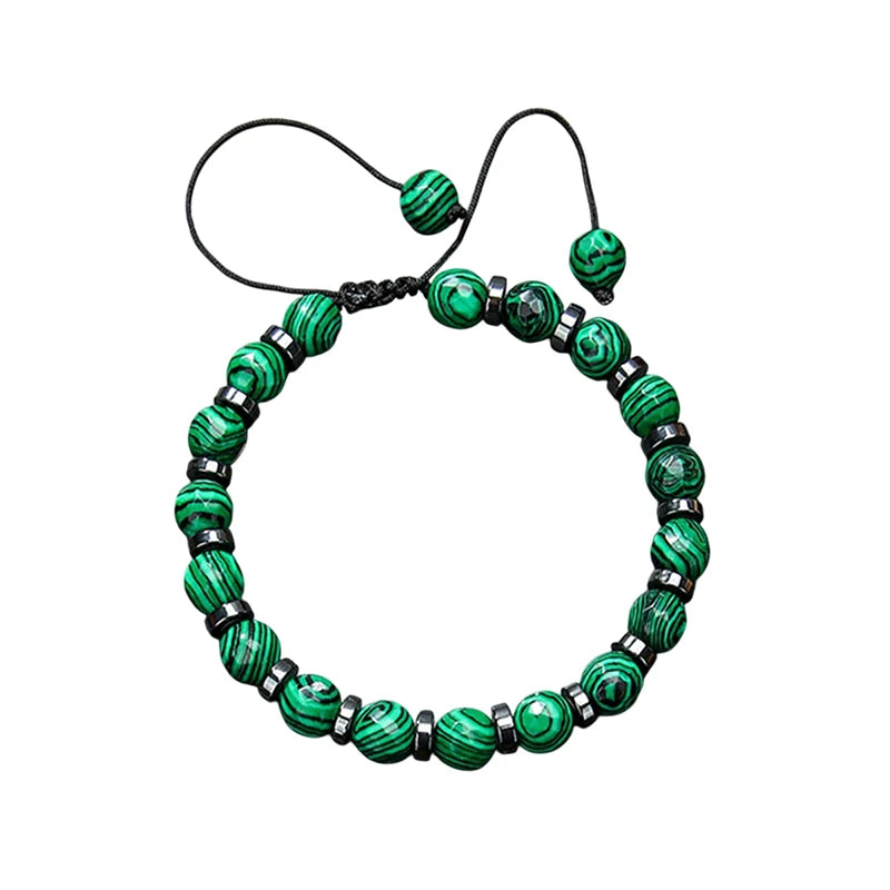 FBA Natural Malachite Beaded Stone Bracelet | Valentine's Day Jewelry Gift