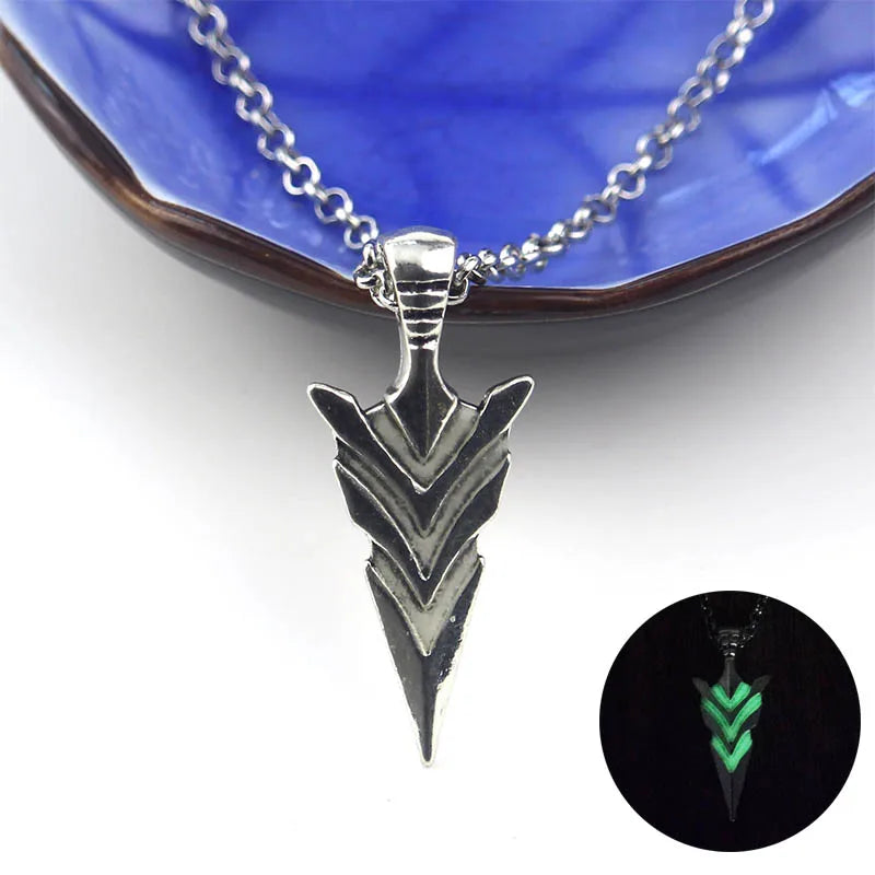 FBA Luminous Glowing Arrow Pendant Necklace | Hip Hop Knight Spear Jewelry