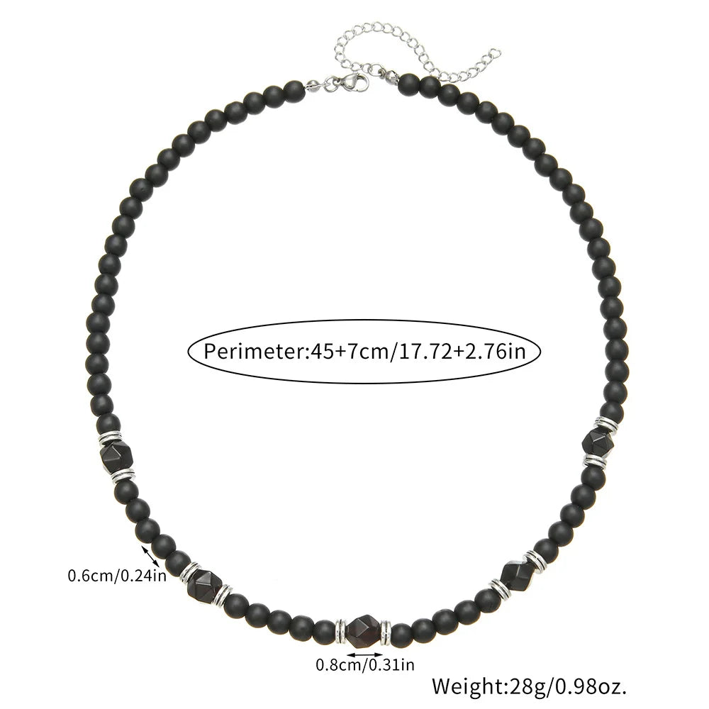 FBA Blue Beads Pendant Necklace for Men | Fashion Collar Jewelry