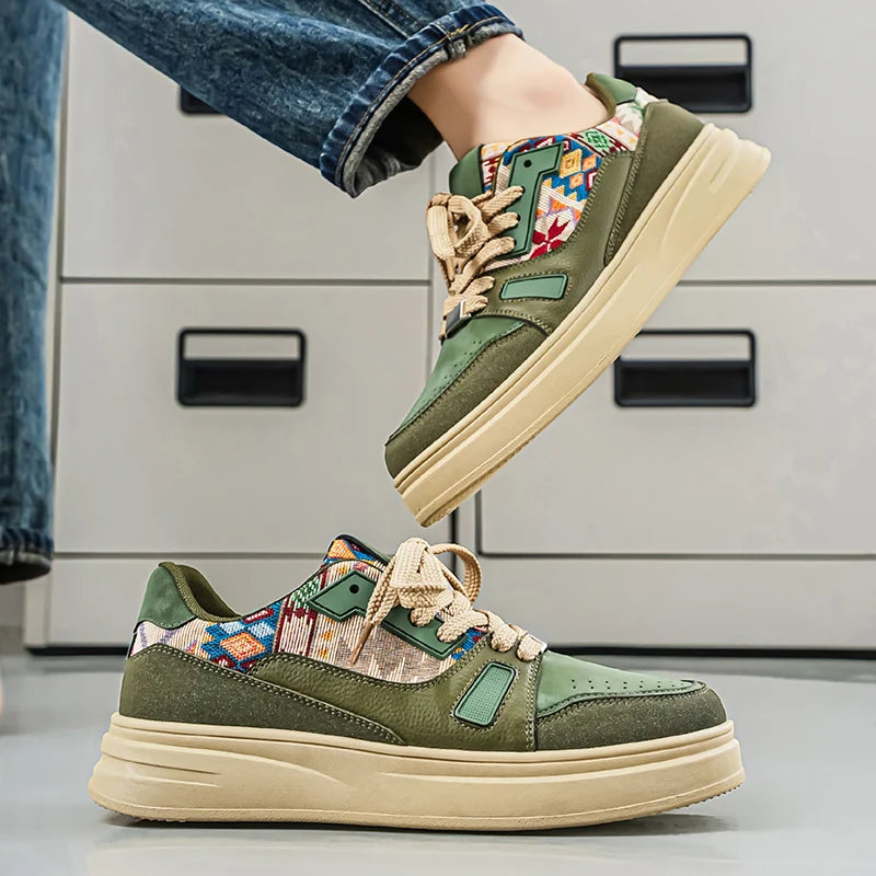 FBA Men's Low Top Breathable Board Shoes | Casual Thick Soled Sneakers