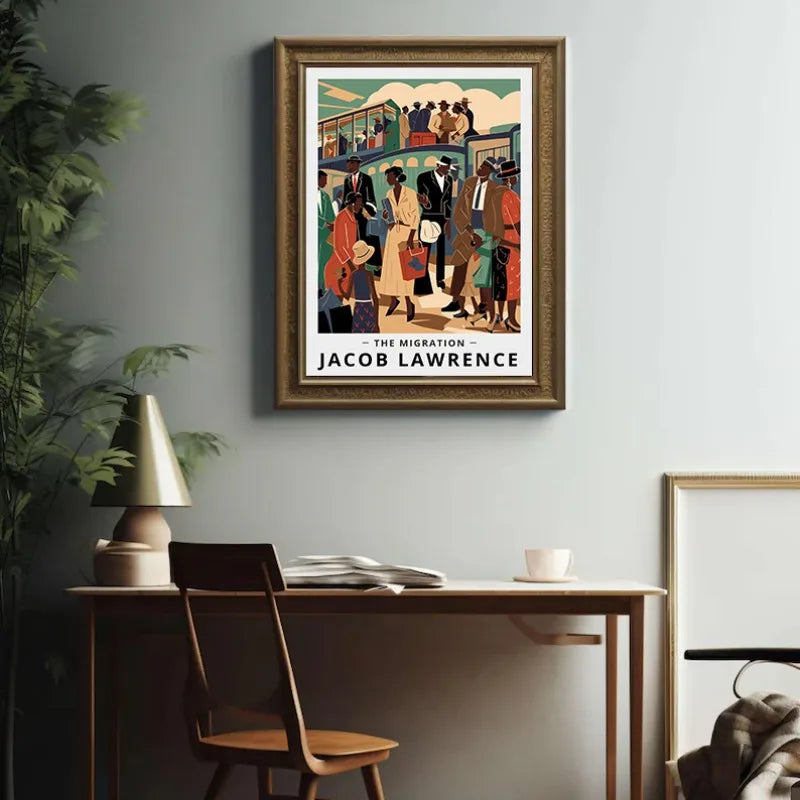 Jacob Lawrence Migration Canvas Print | African American Art Poster for Home Decor