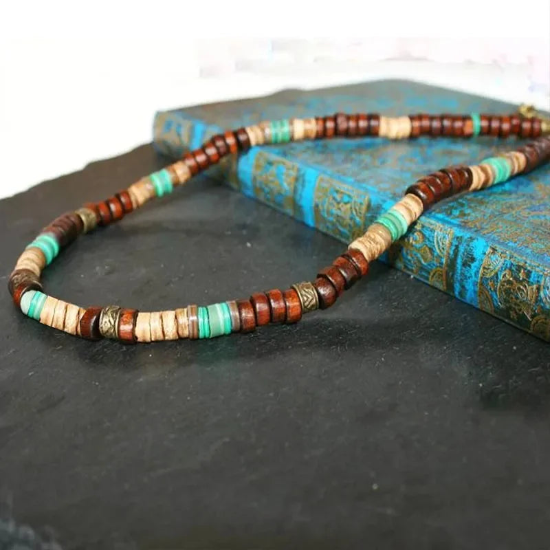 FBA Black Lava & Labradorite Beaded Choker | Men's Jewelry