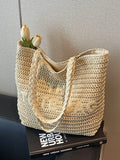 Premium Handwoven Straw Bucket Tote Bag for Women – Seaside Vacation Beach Bag