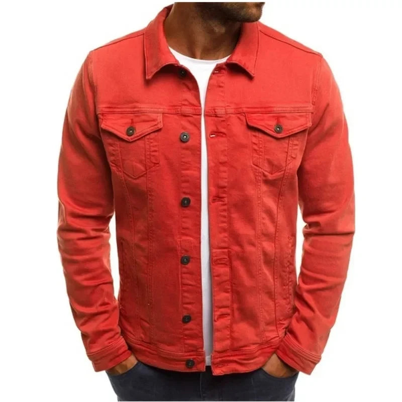Men's Hip Hop Slim Fit Denim Jacket – Streetwear Cowboy Cotton Jean Coat | 6 Colors | M–4XL | FBA Vibes