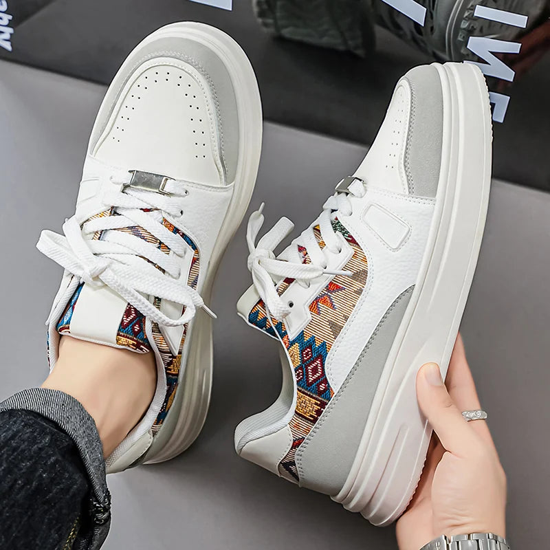 FBA Men's Low Top Breathable Board Shoes | Casual Thick Soled Sneakers