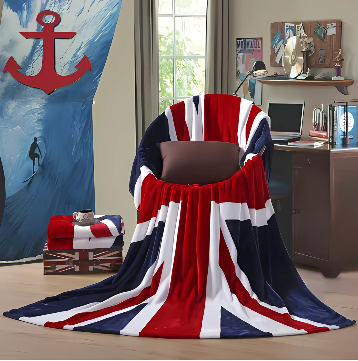 British Style Printed Throw Blanket – 3 Colors | FBA Vibes