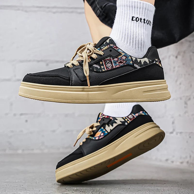 FBA Men's Low Top Breathable Board Shoes | Casual Thick Soled Sneakers