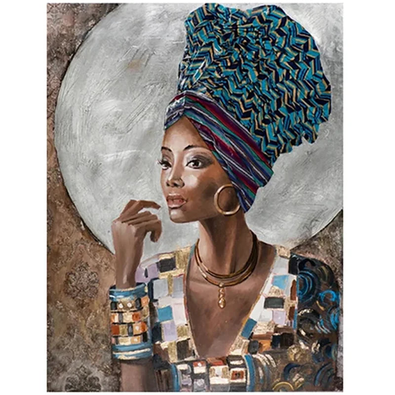 Abstract African Woman Canvas Print | Modern Girl Wall Art for Living Room