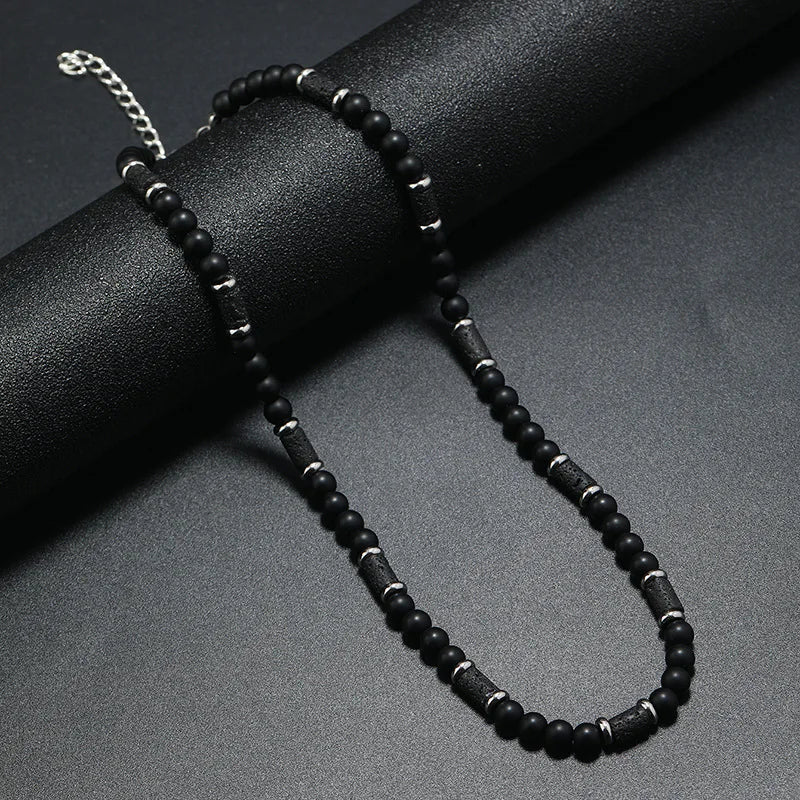 FBA Bohemian Tiger Stone Beaded Necklace for Men | Minimalist Jewelry