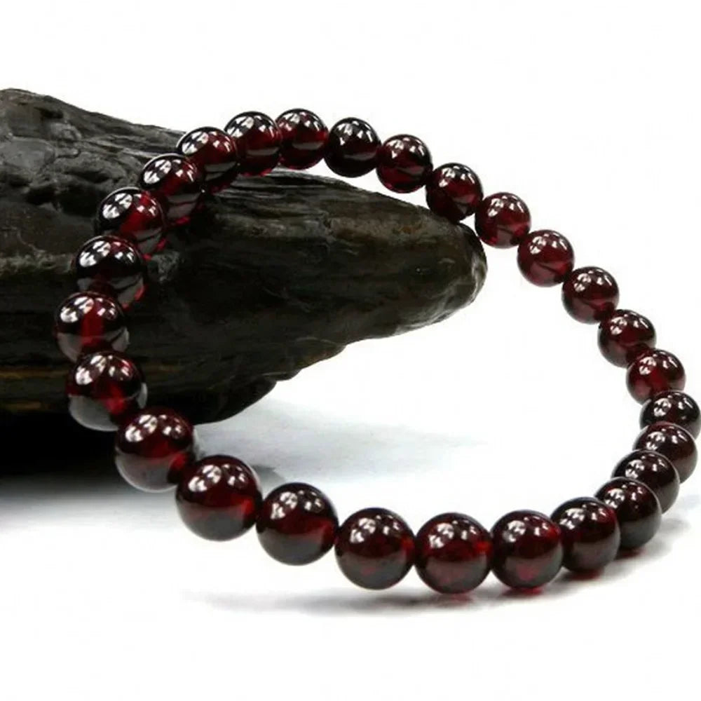 FBA Natural Garnet Beaded Charm Bracelet | Men's & Women's Jewelry