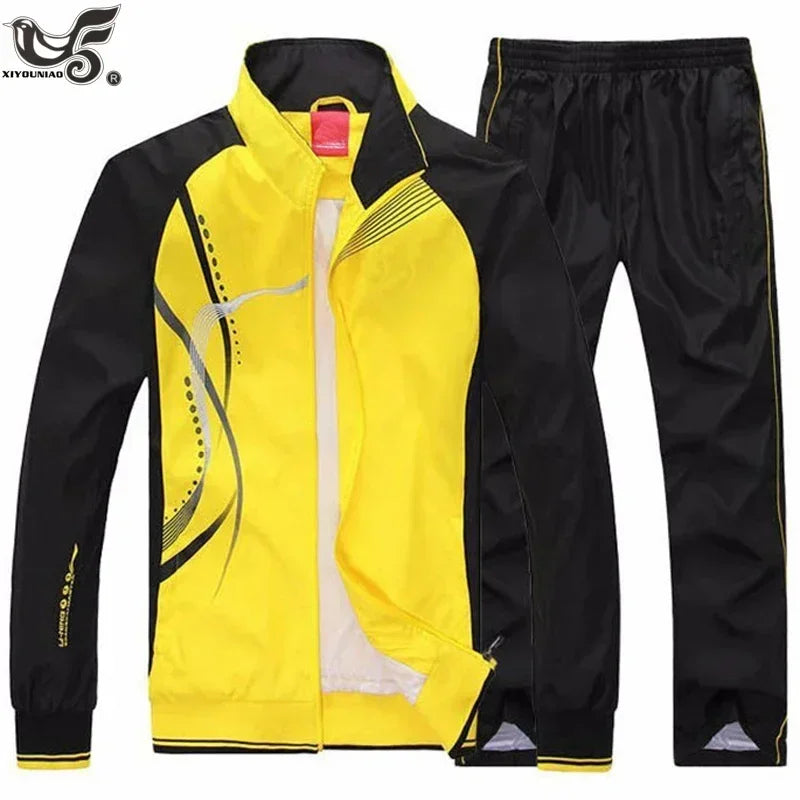 Men's 2-Piece Printed Tracksuit Set – Zip-Up Jacket & Sweatpants | Jogging Sportswear | FBA Vibes