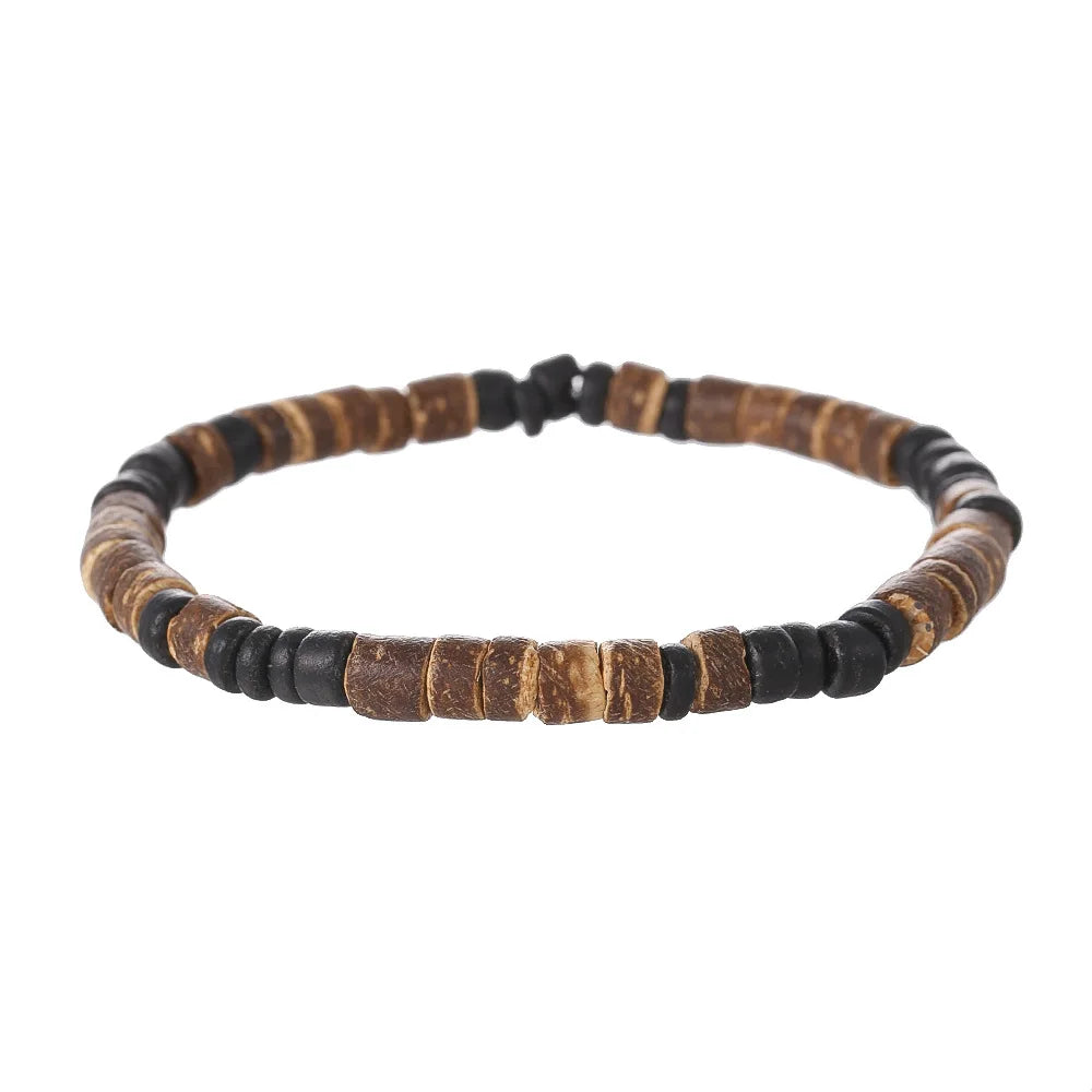 FBA Bohemian Blue Coconut Bead Men's Bracelet | Retro Party Jewelry
