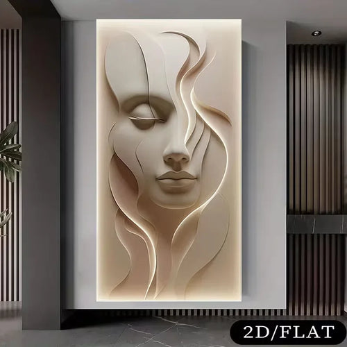 Abstract Face Canvas Print | Soft Pink Modern Wall Art | FBA Vibes