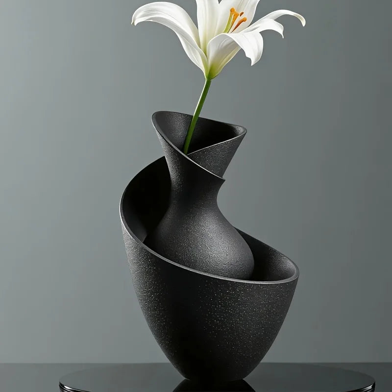 Minimalist Decorative Vase | Nordic Boho Flower Arrangement Ornament for Living Room & Entryway