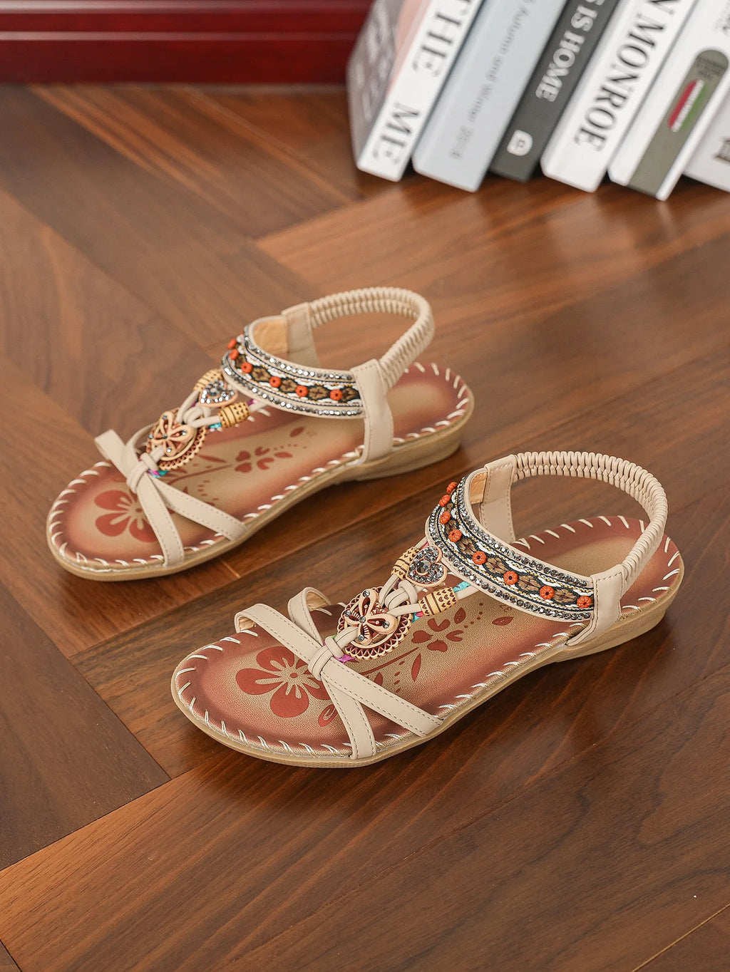 FBA Women's Bohemian Platform Flat Sandals | Plus Size Beach Shoes