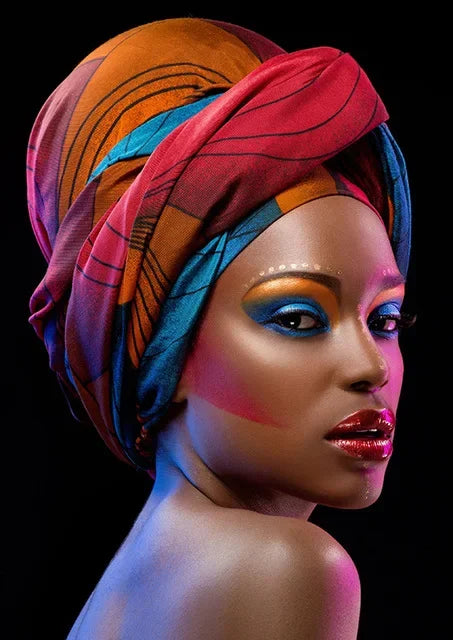 Abstract African Woman Canvas Print | Modern Girl Wall Art for Living Room