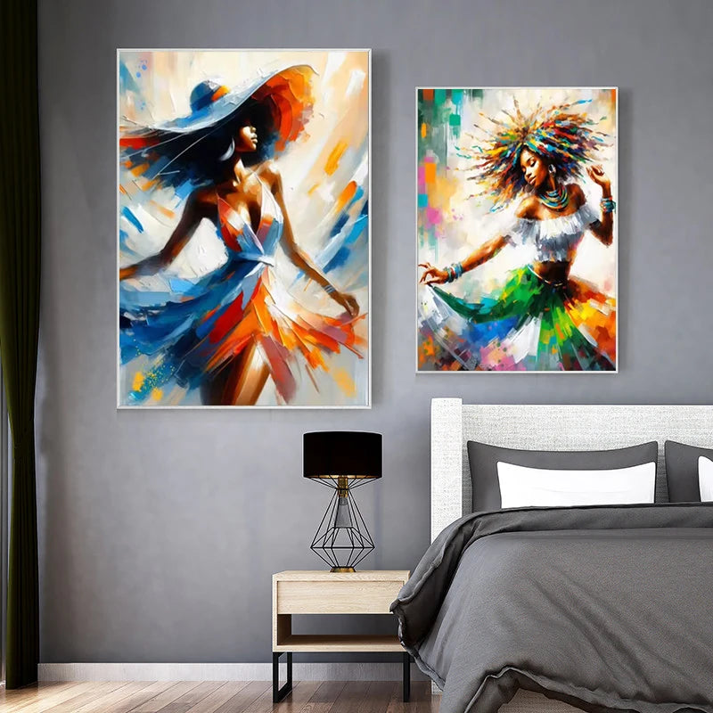 Black Woman Fashion Art Canvas Print | Colorful Pop Wall Decor | FBA Vibes