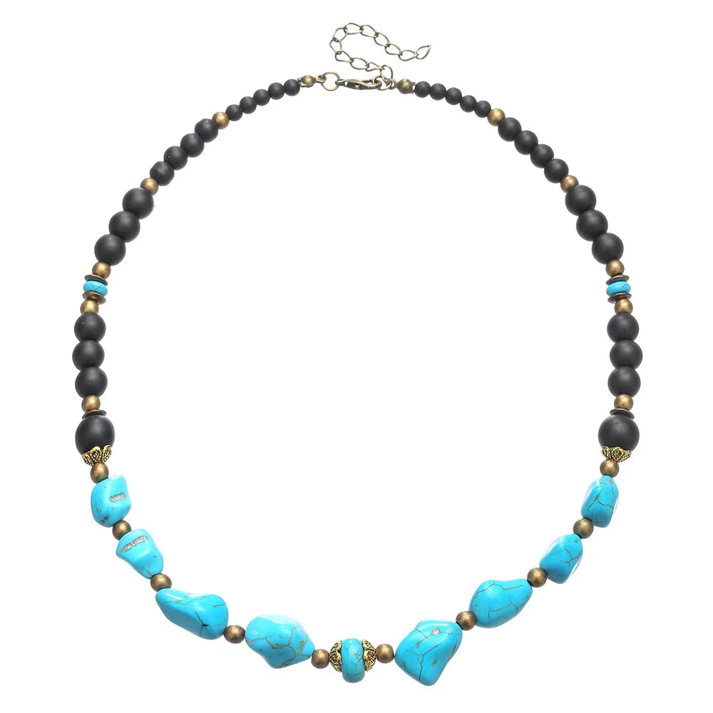 FBA Men's Turquoise Hip Hop Choker Necklace | Surf Punk Jewelry