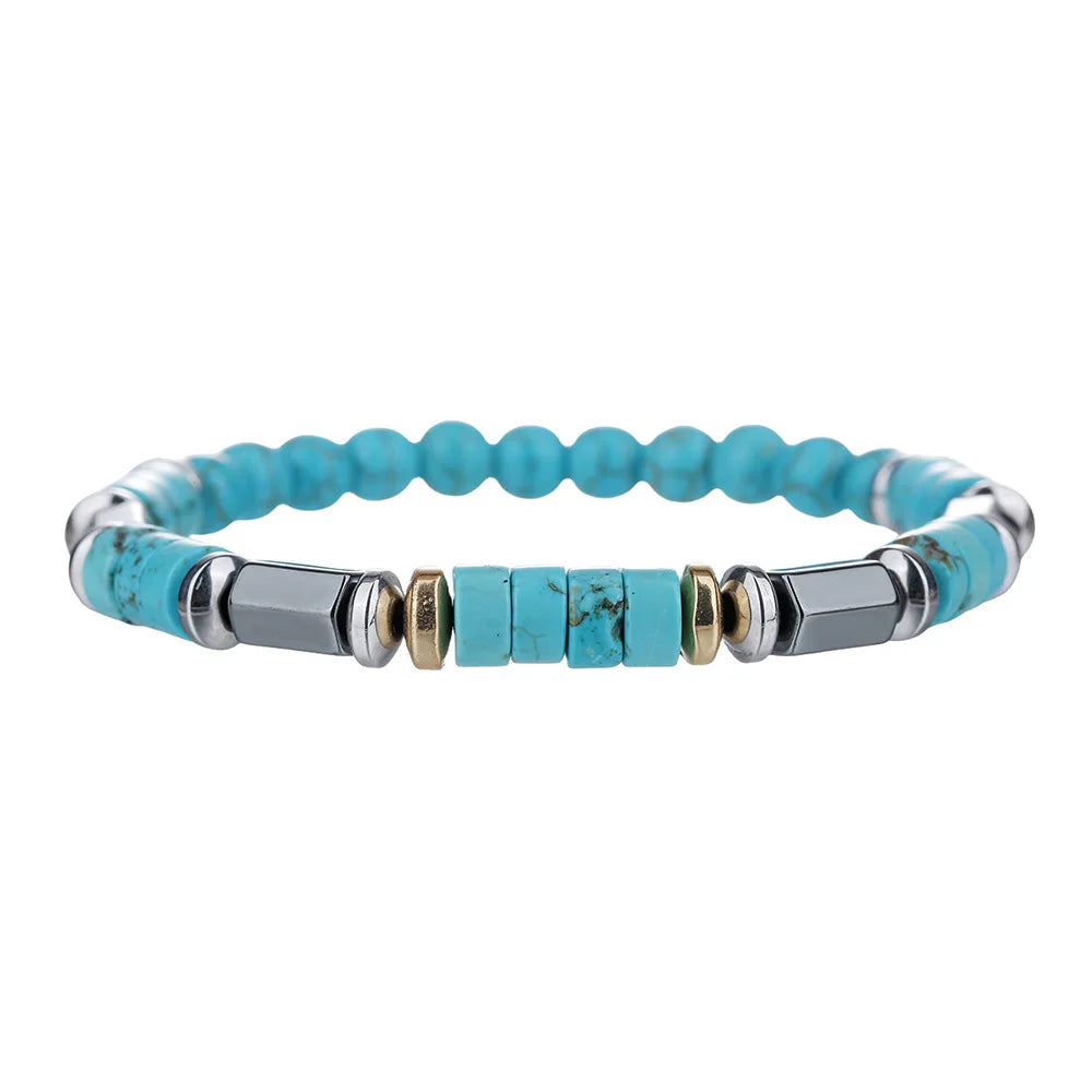 FBA Minimalist Turquoise Bead Bracelet for Men | Casual Jewelry Gift