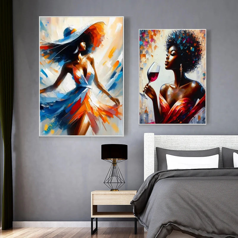 Black Woman Fashion Art Canvas Print | Colorful Pop Wall Decor | FBA Vibes