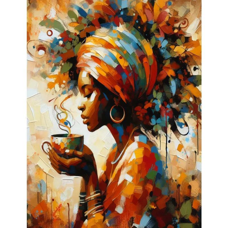 Graffiti Abstract African Girl Canvas Print | Black Woman Wall Art Poster