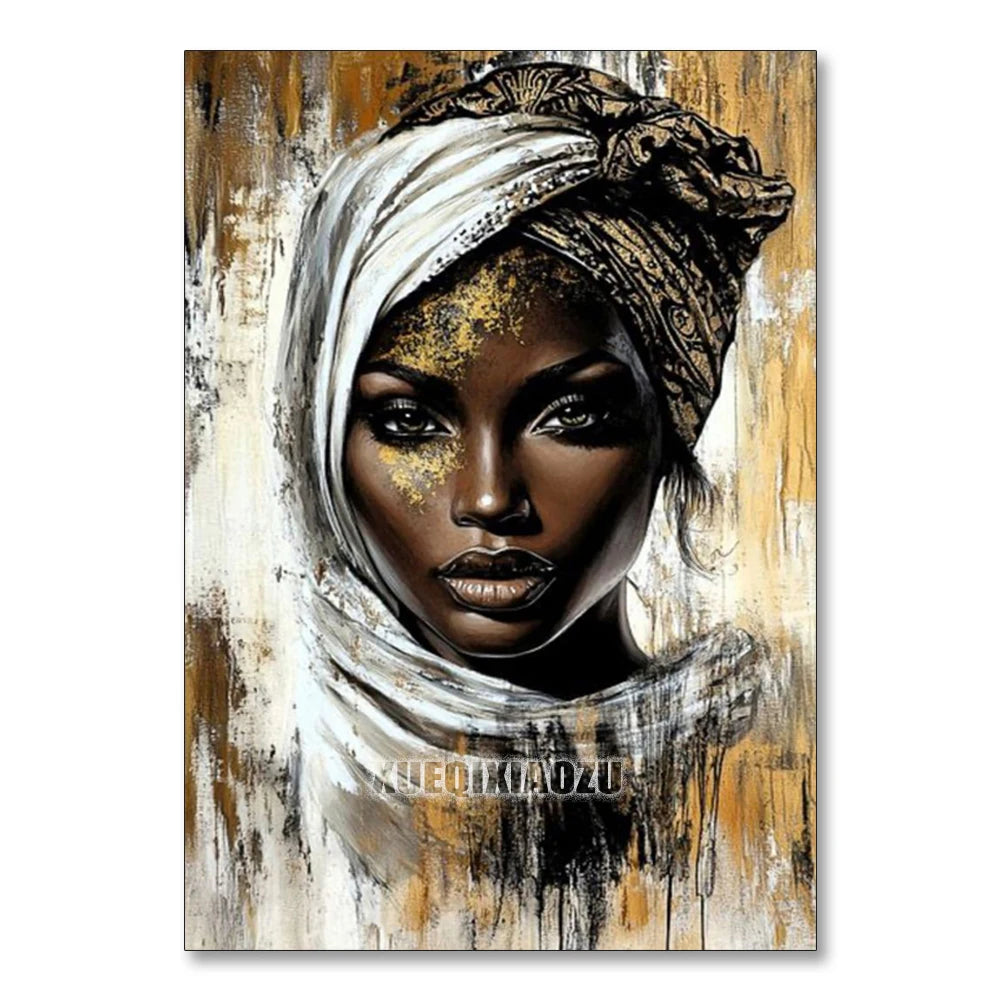 Abstract African Woman Diamond Painting Kit | Full Drill 5D DIY Mosaic Art