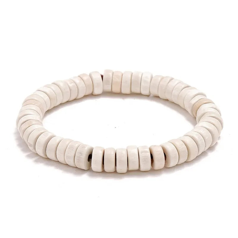 FBA Wooden Beaded Elastic Bracelet | Vintage Unisex Jewelry