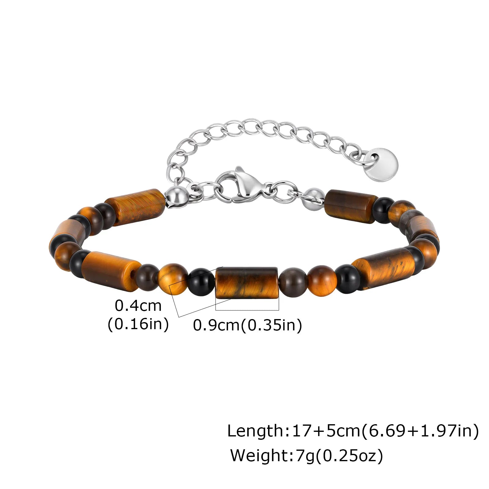 FBA Natural Stone Agate Tiger Eye Bracelet | Stainless Steel Jewelry Gift