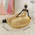 African Style Resin Woman Sculpture with Storage Box | Tribal Jewelry Organizer & Home Decor